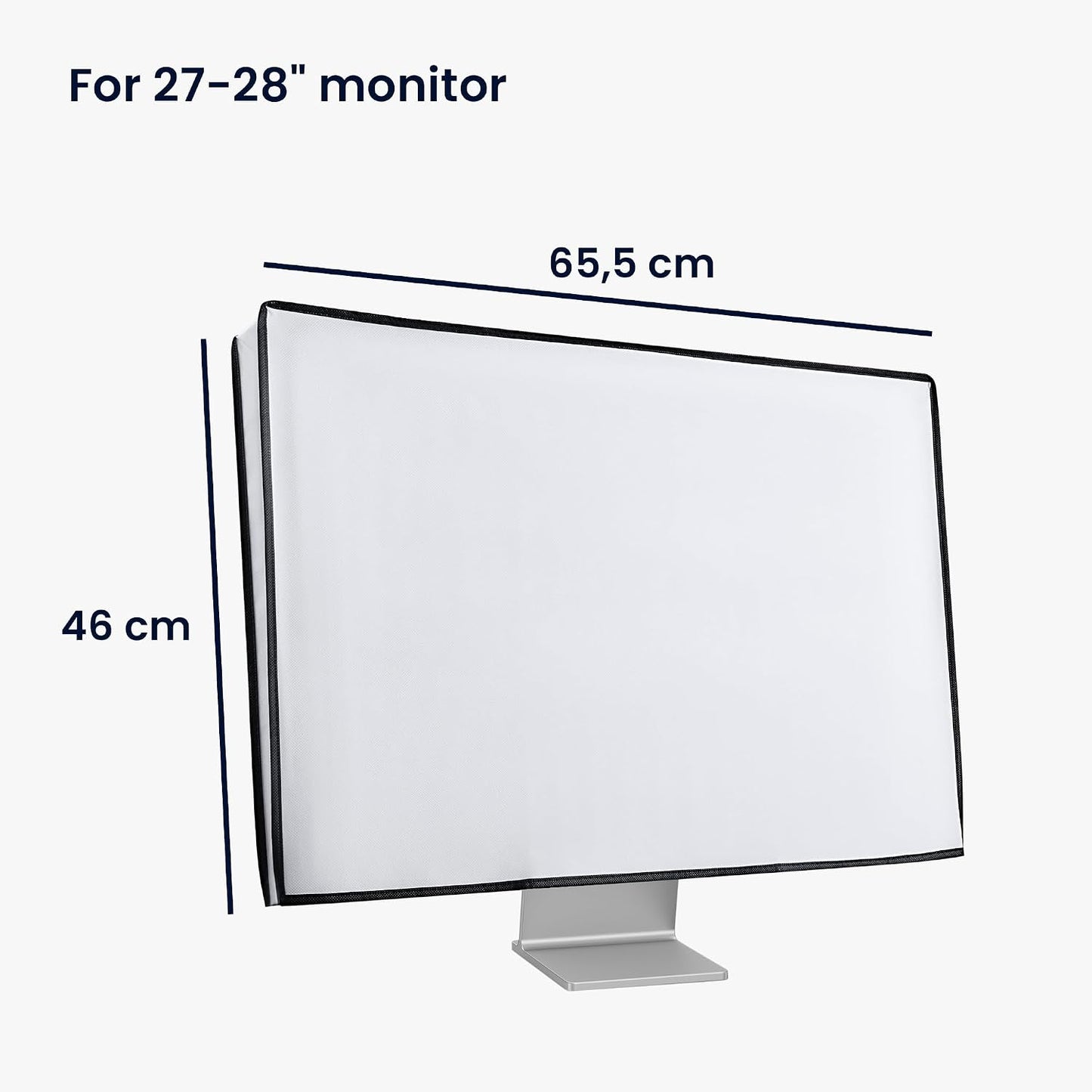 27-28" kwmobile Monitor Cover Compatible with Monitor - Dust Cover Computer Screen Protector - White