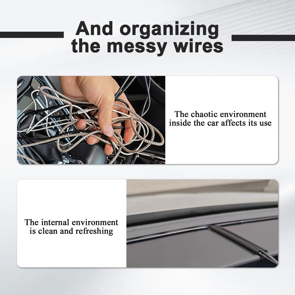 QZTYTY 4PCS Car Concealed Wire Cover, Car Wire Sleeve, Automotive Power Cord Cover, Car Interior Accessories Adhesive