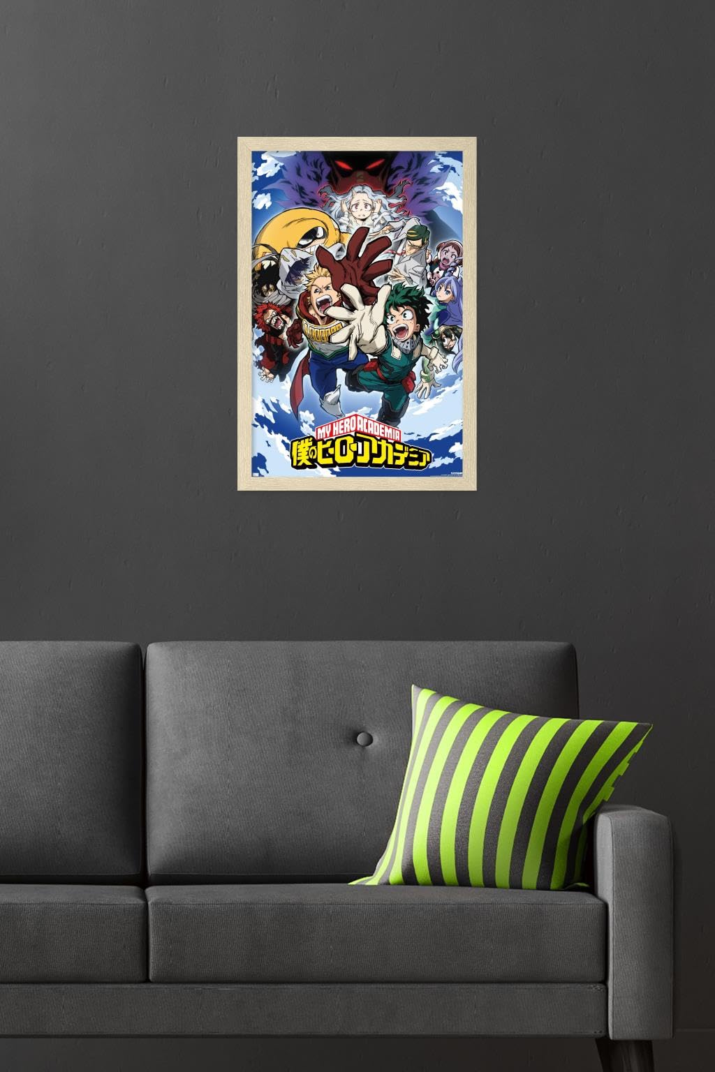 My Hero Academia: Season 4 - Key Art Wall Poster, 22.4L" x 14.7W", Blonde Framed Version
