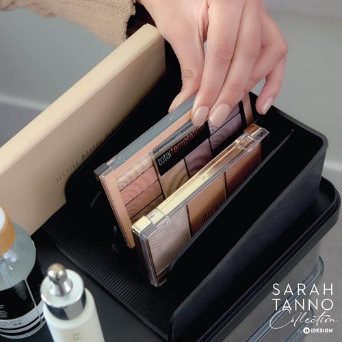 iDesign The Sarah Tanno Collection Silicone Makeup Palette Holder and Cosmetic Organizer, Black