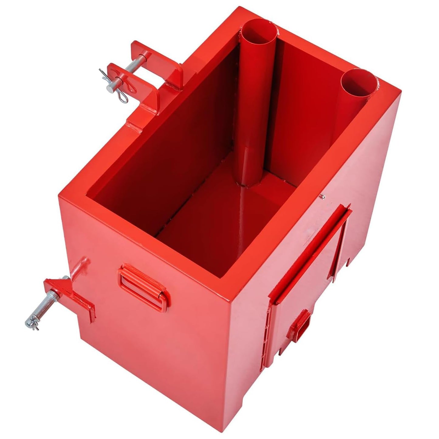 3 Point Ballast Box, 800 lb Capacity Tractor Weight Box with 2" Quick Hitch Receiver, 5 Cu.Ft Steel Loader Attachment with Sliding Door, 3mm Heavy Duty Construction