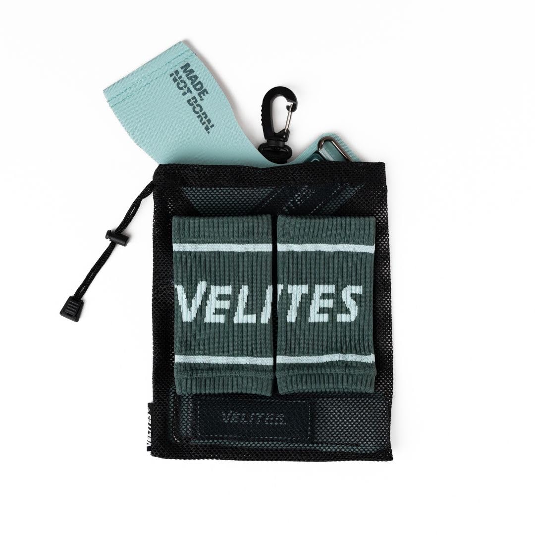 Velites - All Terrain Grips - Official Crossfit® Games Gymnastics Grips - No-Chalk Required - for All Bars & Surfaces - Mint - Size Large - Includes Wristbands & Bag