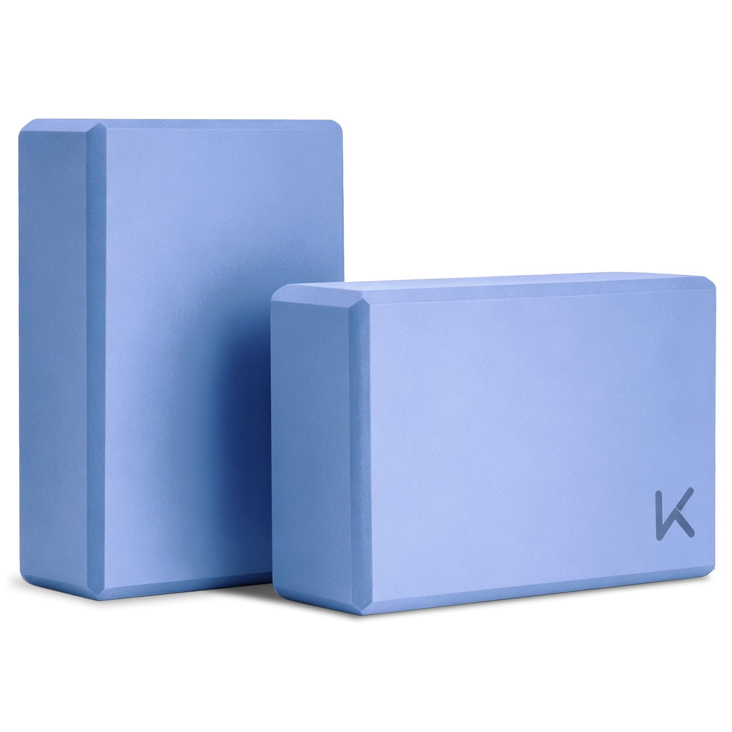 Yoga Block, High Density EVA Foam Blocks for Yoga, Pilates, Meditation, Aid Balance, Support and Deepen Poses - Non-Slip Lightweight Durable(2-Pack-Light blue)