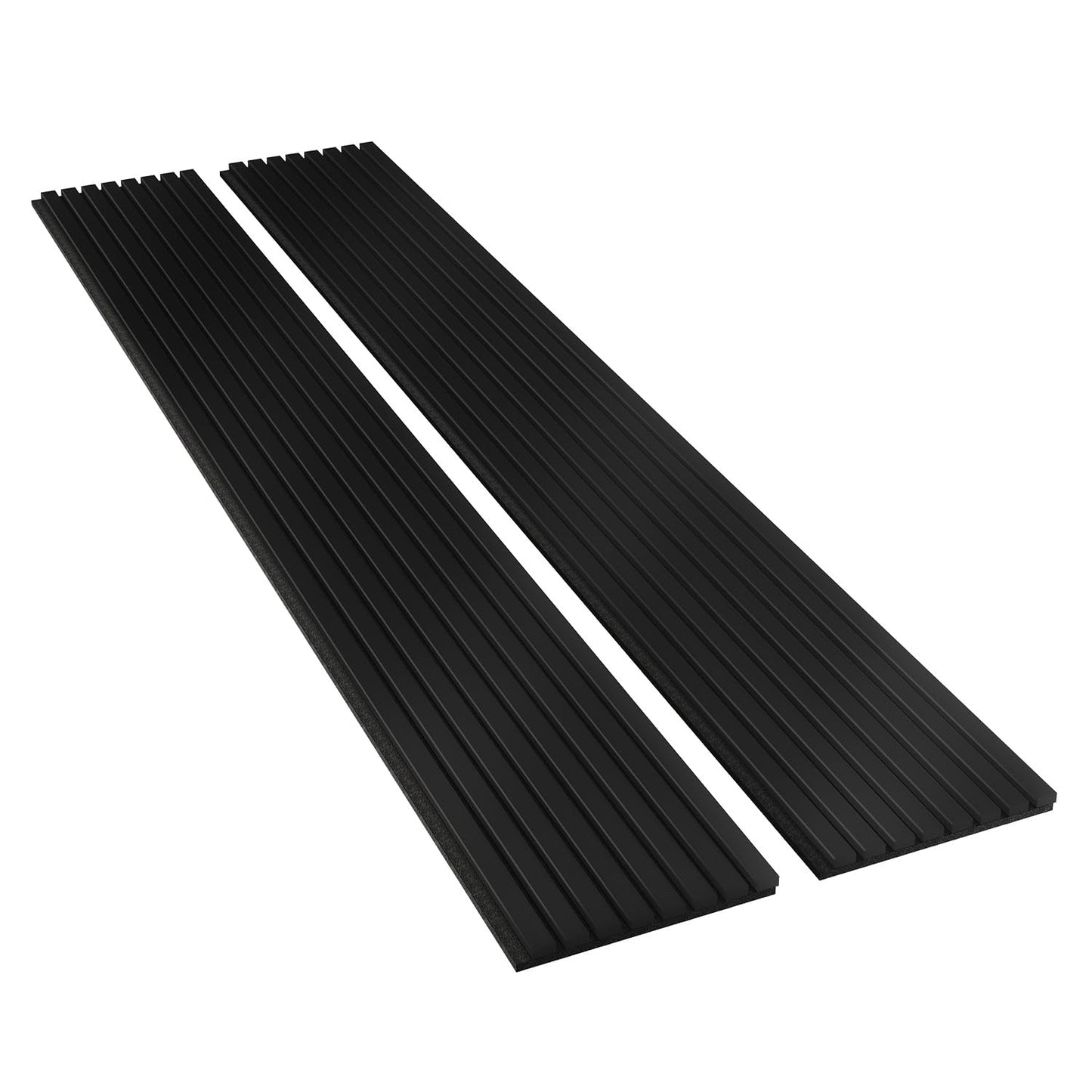 Sunny Heart Solid Wood Slat Panels for Wall 2-Piece 93.5" x 12.6" Acoustic Panels for Interior Wall Decor Noise Cancelling Soundproof 3D Fluted Sound Absorbing Panel Black