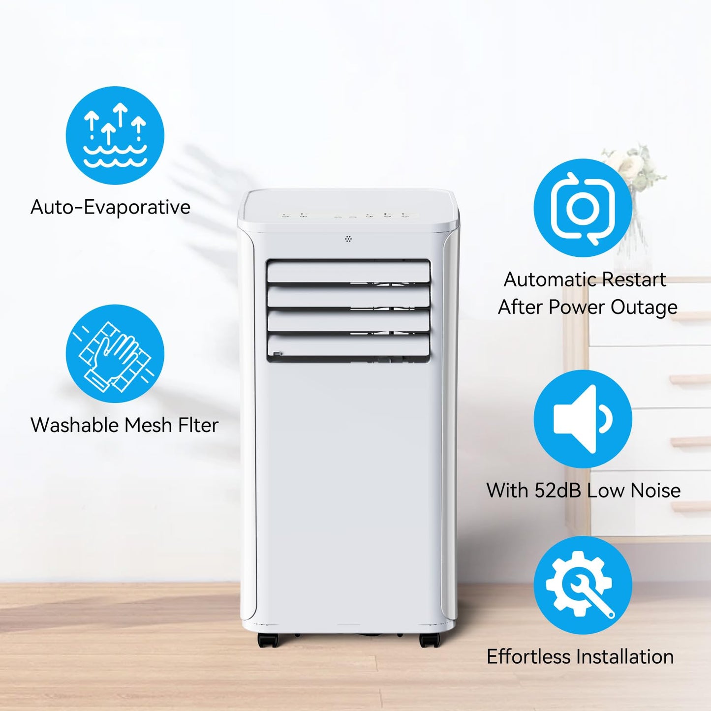 Coolblus portable air conditioner,12000 BTU portable ac unit up to 550 Sq,3 IN 1 with Remote Control,White (Renewed)