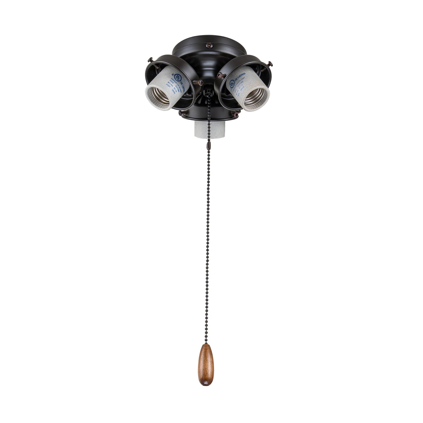 Aspen Creative Three-Light Ceiling Fan Fitter Light Kit, Oil Rubbed Bronze, Model 22002-31, Metal Construction