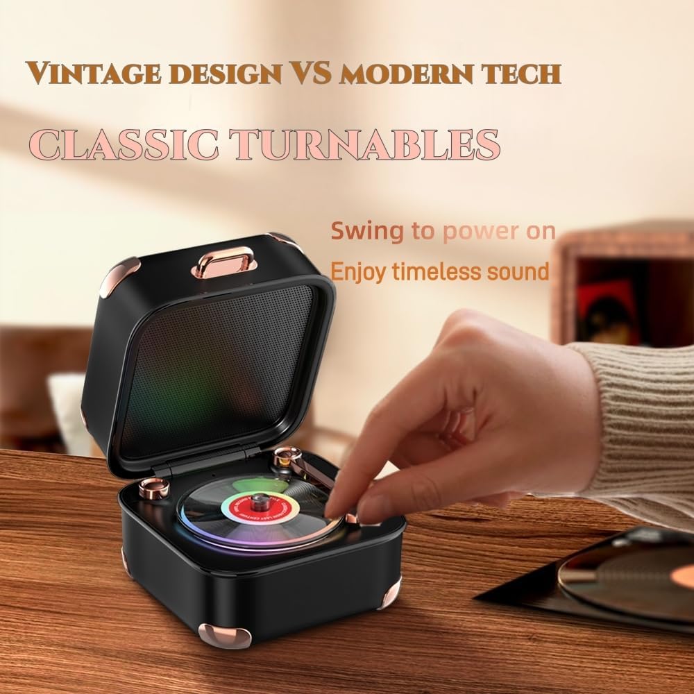MiniLuxis Retro Bluetooth Speaker, Portable Mini Wireless Speaker with Clear Sound & Long Battery Life, Small Cute