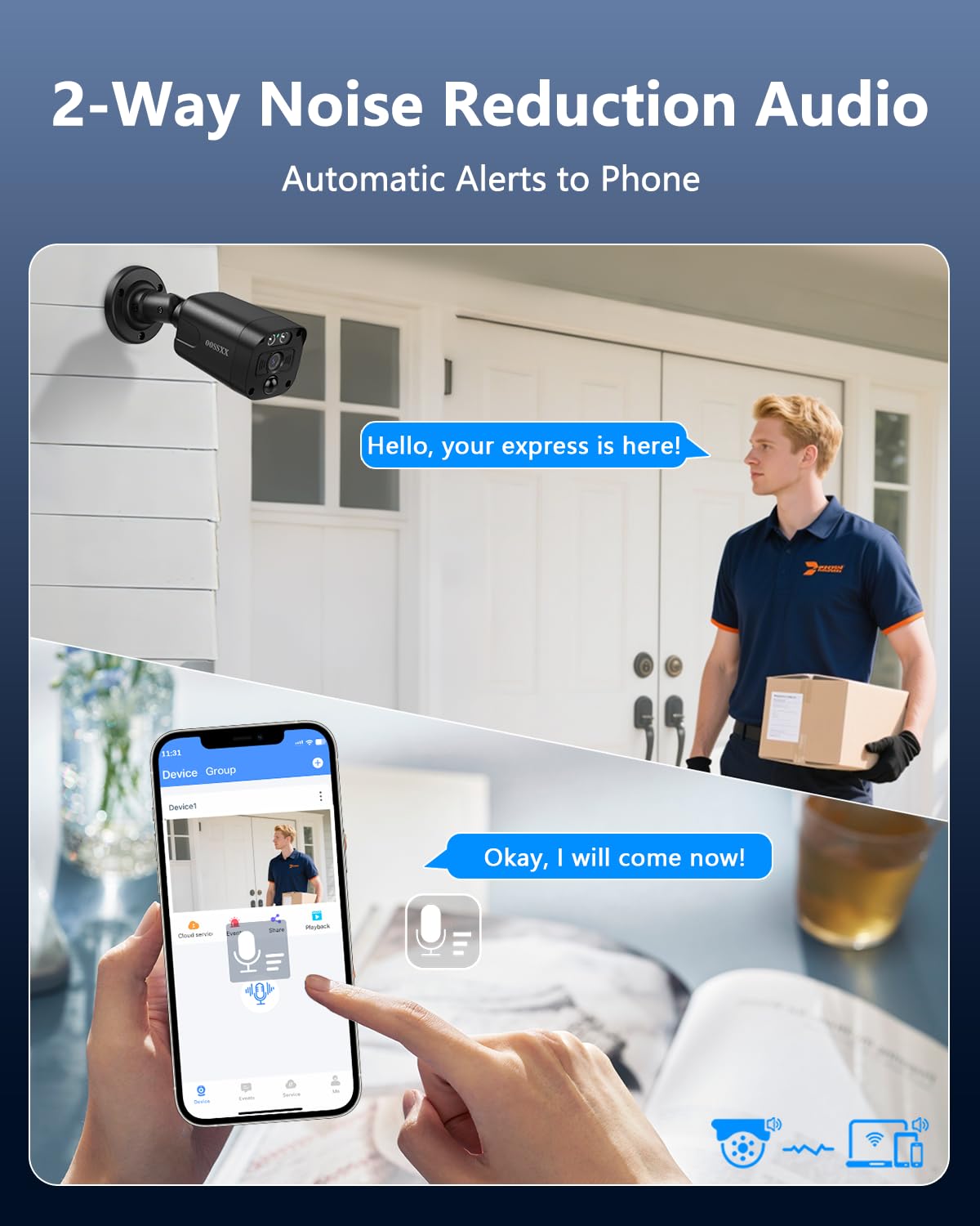 OOSSXX (2026 Update) 4K PoE Security Camera System w/PIR & AI Human Detection, 8CH NVR w/ 4TB HDD, 8 Cameras, 130° Ultra Wide Angle, 60-Day Recording, 2-Way Audio, Remote Control, No Monthly Fee