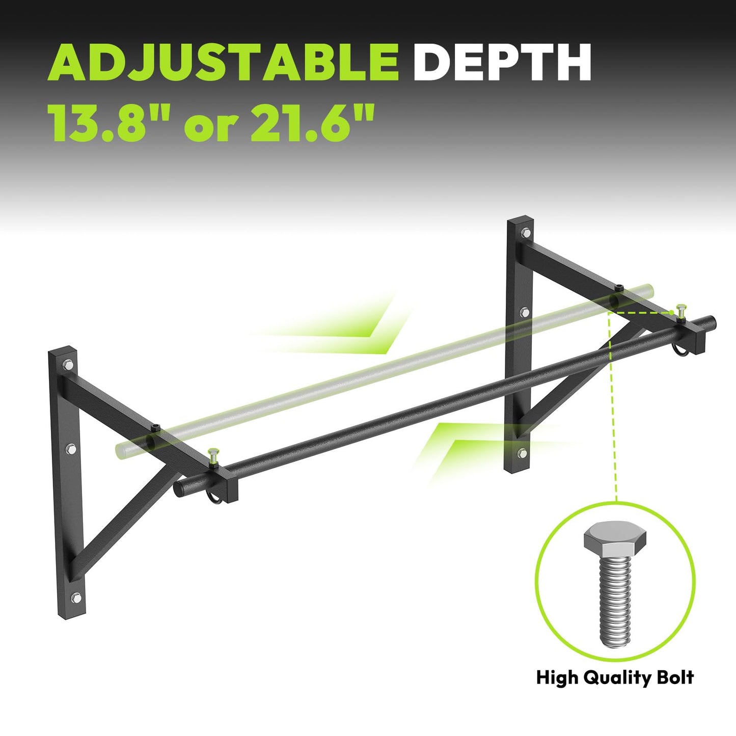 HANDBODE Pull Up Bar for Doorway and Wall Mount - Chin Up Bars for Home Gym, 52‘’ in Upper Body Workout Equipment with 500 lbs Capacity, Portable Thickened Steel Construction, Joist Mounted