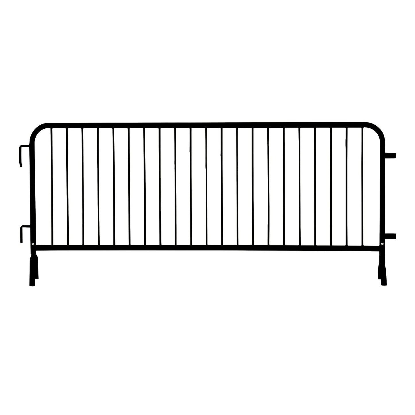 Angry Bull Barricades Metal Interlocking Steel Barricade (8.5 Ft. Heavy Duty, Bridge Feet, Black Powder Coated, Set of 10)