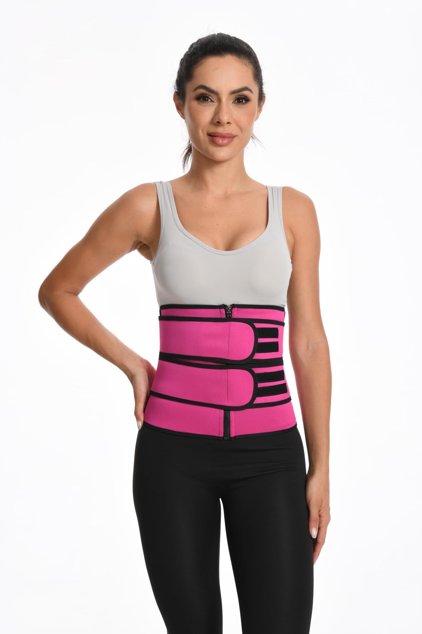 DDFS Waist Trimmer Tummy Control Sweat the weight off Body Shaper Workout Plus Size Waist Trainer for women Rose Red 5XL