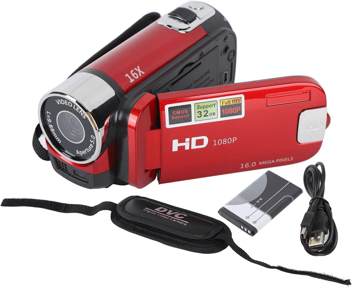 Ejoyous 4K 48MP 2.7in 16x Video Camera, DV Camera Camcorder TFT Rotatable Screen Digital Zoom Video Camera Recorder