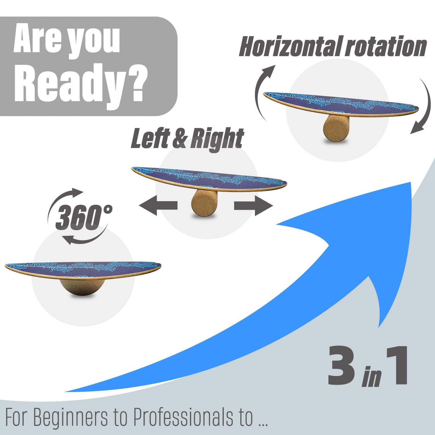 BOLUDON 2026 NEW｜29" Surf Balance Board for Kids & Adults｜MAX. 350lbs Balance Boards with Cork Roller & Half Ball｜0.6" Wobble Board Trainer from Beginner to Advanced｜Wooden Slack Board