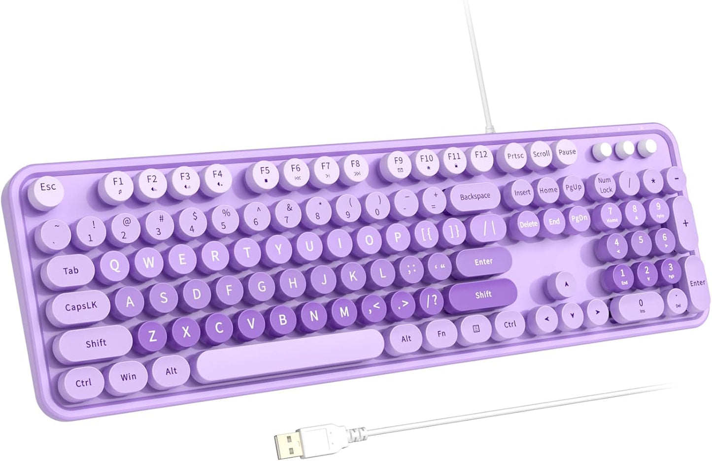 Atelus 7 8 10 11 Large Print Keyboard, USB Wired Computer Keyboard, Full Size Keyboard with Number Pad for PC Laptop