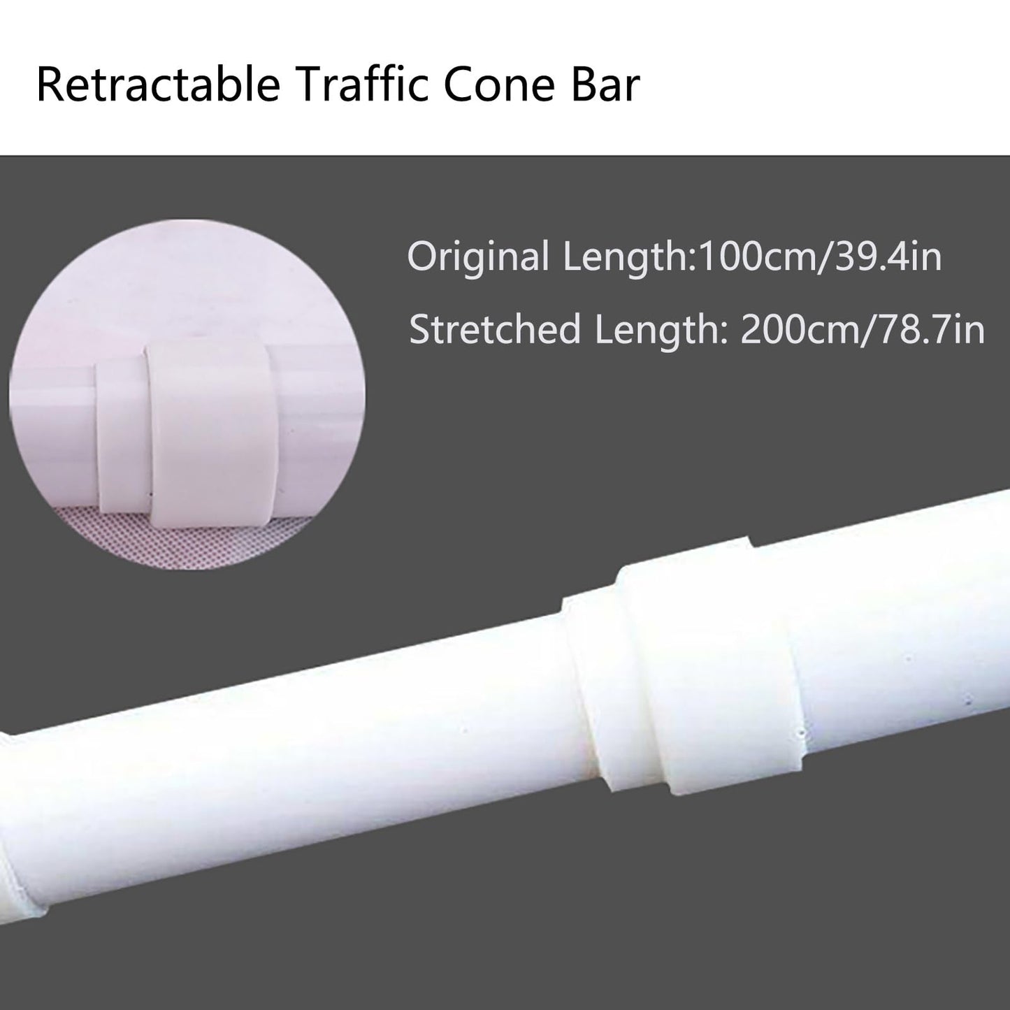 Lightweight Bars Barricade Road Cone Connecting, Retractable Traffic Cone Bar 3.3ft to 6.6ft Multicolor Pack of 10(Yellow/Black)