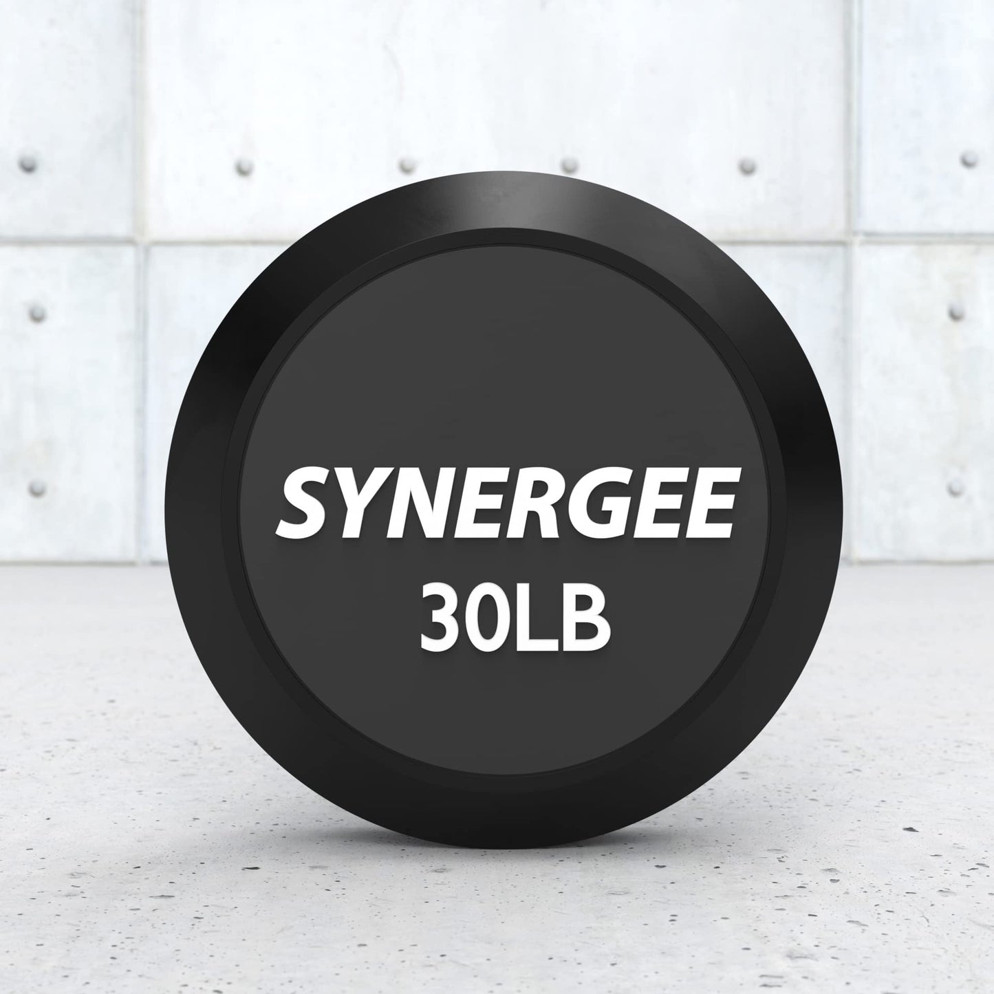Synergee Fixed 30LB Barbell - Pre Weighted Straight Steel Bar with Rubber Weights - Fixed Weight