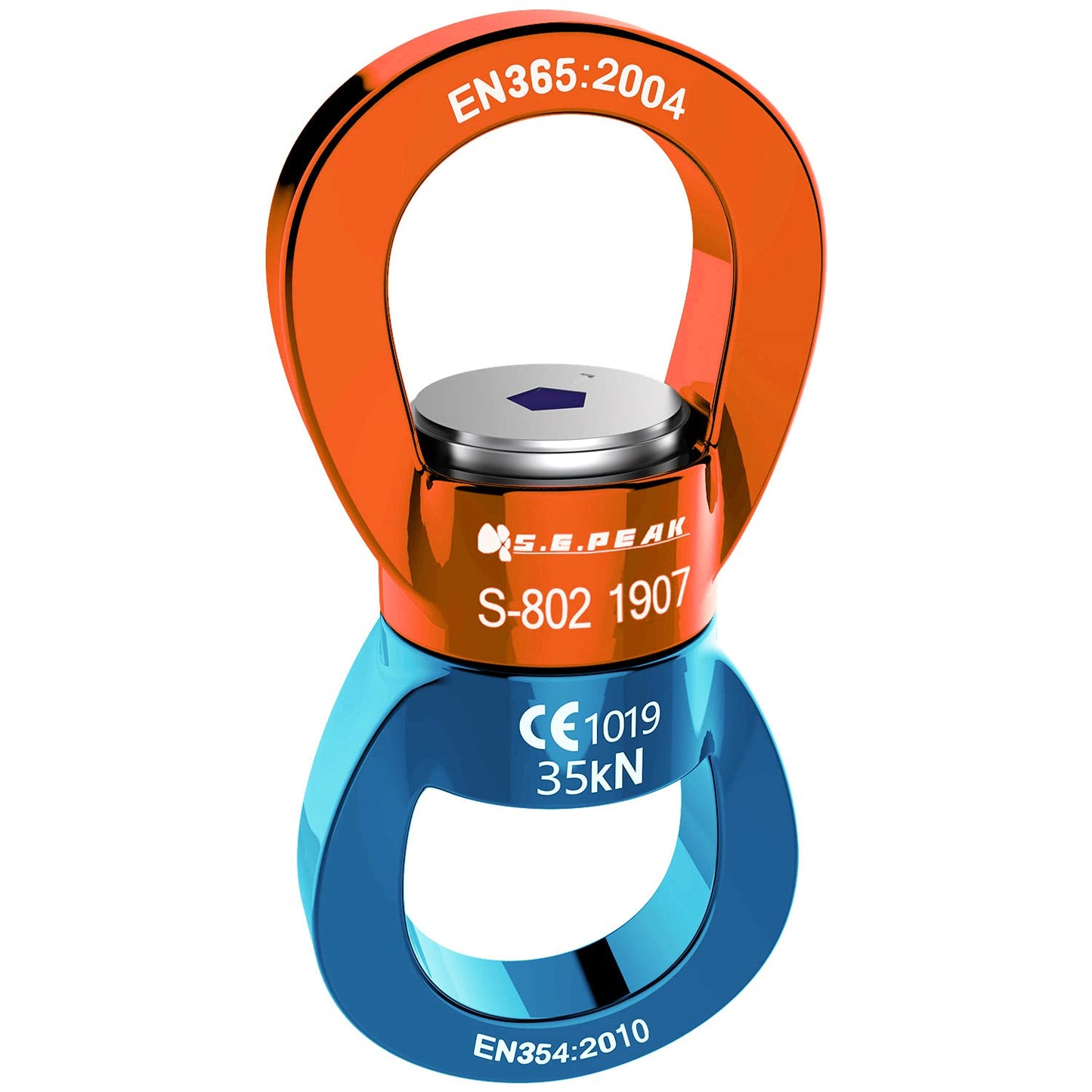 PROND Swing Swivel 35kN Safest Rotational Device, Swing Spinner, Carabiner Swivel, Climbing Rope Swivels for Children’s Web Tree Swing Setting, Aerial Dance, Hanging Hammock (Orange Blue)