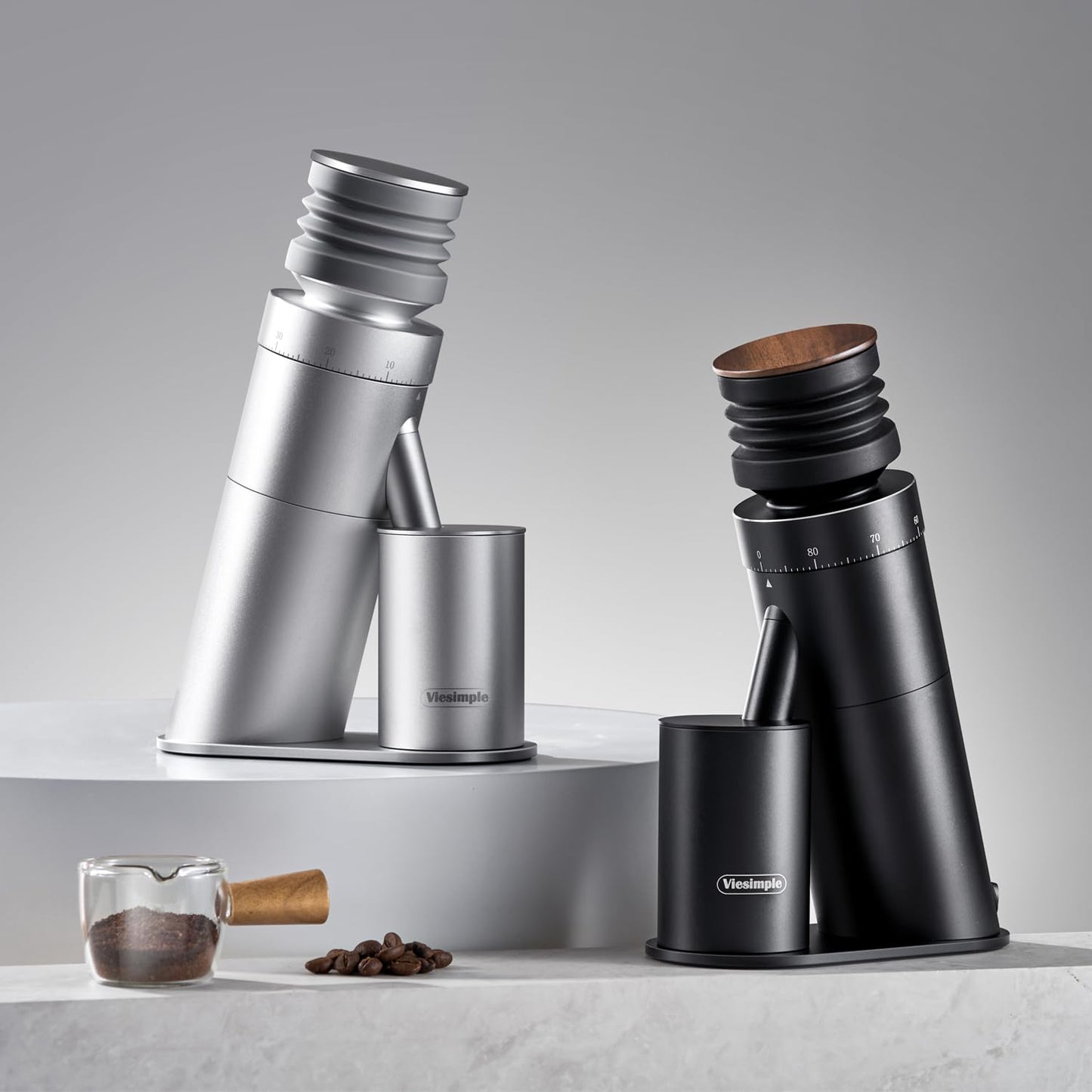 Coffee Grinder, Viesimple Gen 4, Single Dose Burr Coffee Grinders with Magnetic Dosing Cup, Electric Coffee Bean Grinder with Anti-Static Design, Espresso Grinder Compact & Quiet for Home Use Black