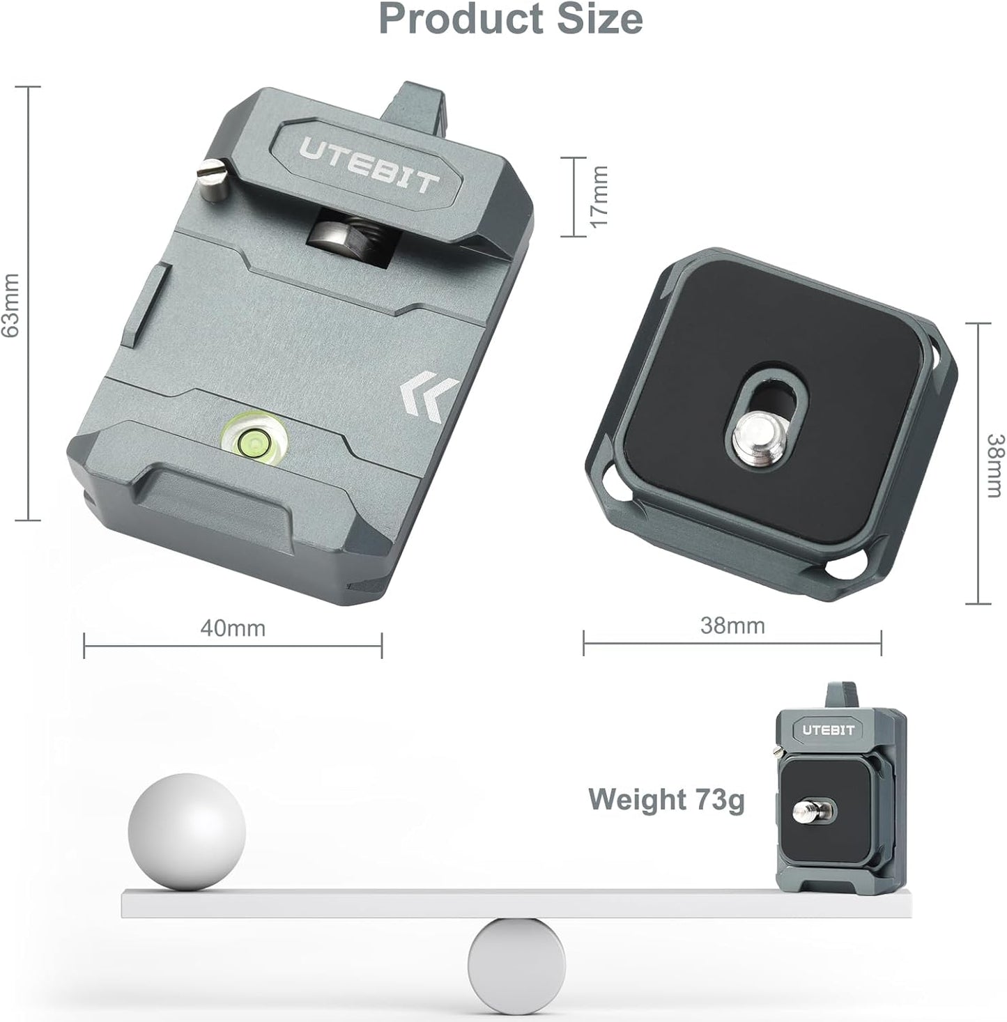 UTEBIT Arcac/F38 Setup 1/4" 3/8" Quick Release Plate Kit, Interface Camera Quick Release Plate Mount Quick w/ to Screw
