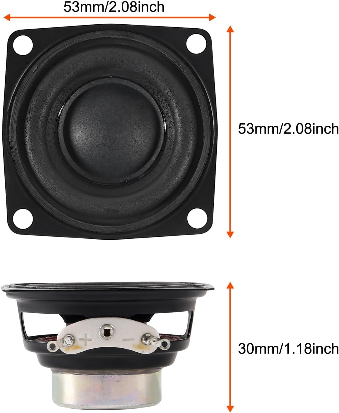 D-FLIFE 4pcs 2 Inch 10W 4 53MM Audio Speaker Driver Full Range Speaker Ohm Bluetooth Bass Loudspeaker for Repair