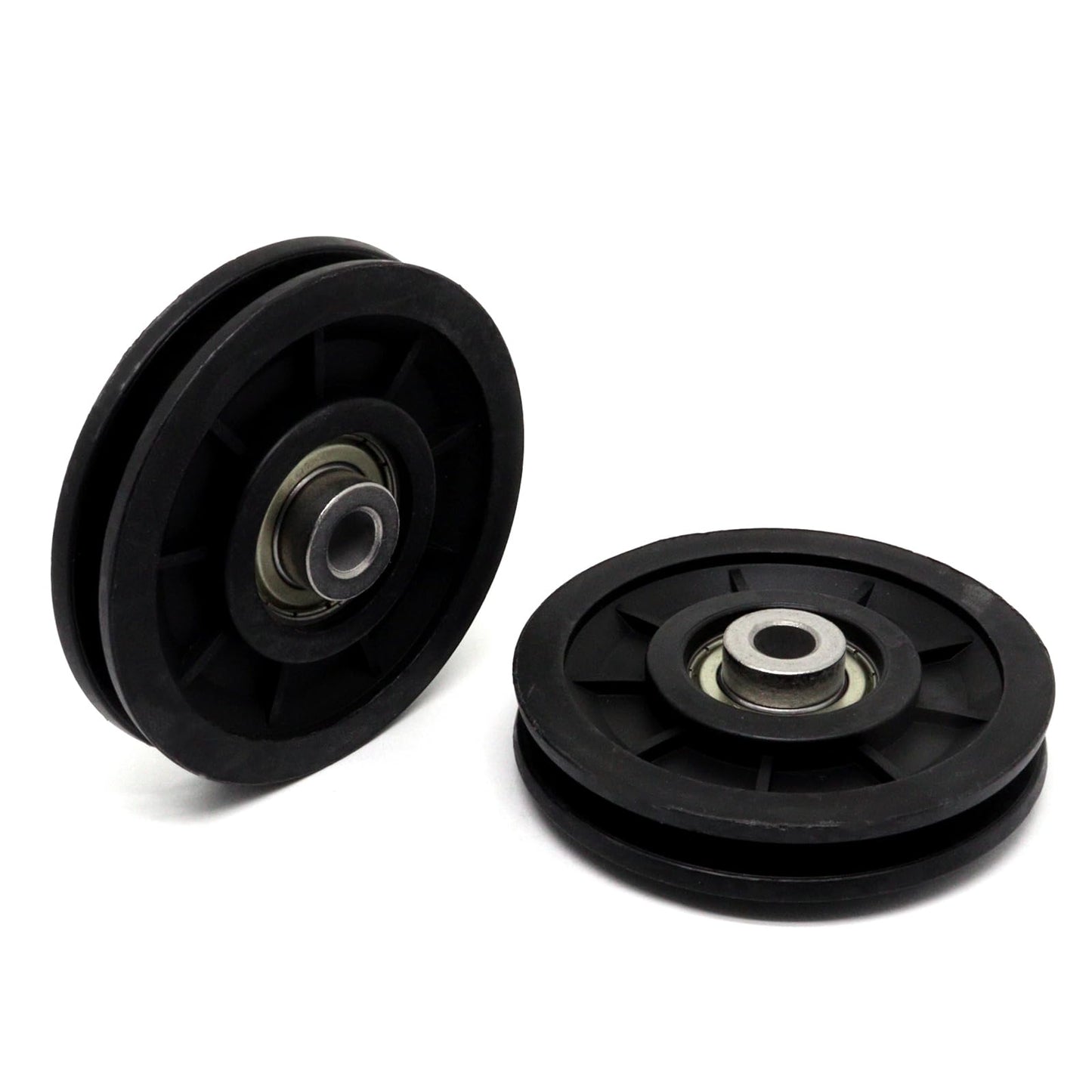 ZHMEINA 90mm/3.5" Universal Nylon Bearing Gym Pulley Wheel, Weight Pulley System Replacement for Home Gym Equipment Part, Cable Machine, Garage Door Pulleys System, 2PCS