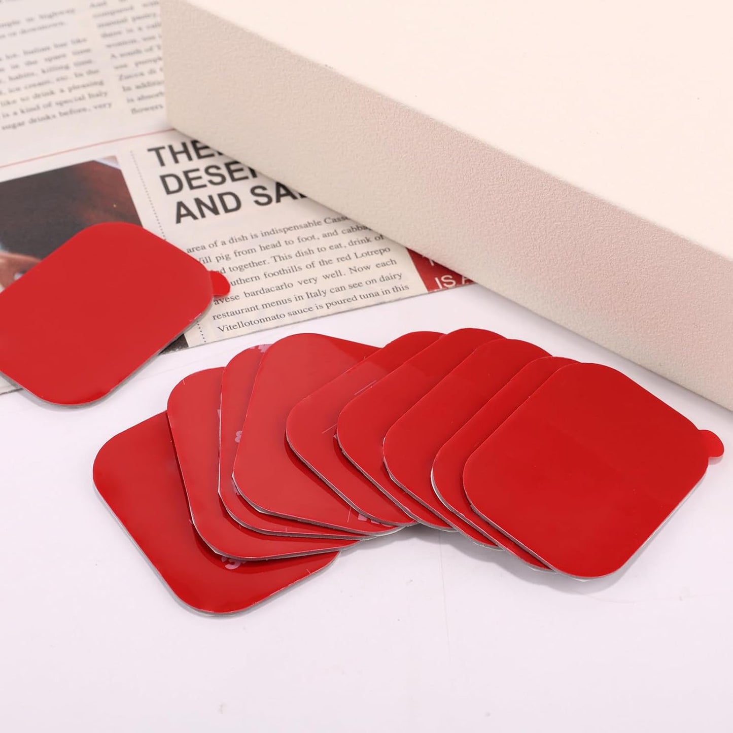 lasuroa 10pcs Dash Cam Adhesive Pad, Heat-Resistant Square Windshield Sticky Pads with Electrostatic Film Double-Sided