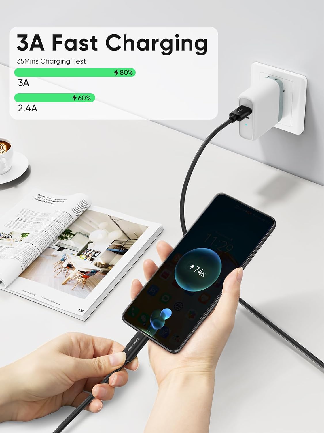 1FT, 3.1 3.2 Gen2 10Gbps 3A S24/S23+, 16/15, CableCreation USB C to USB A Cable Type C to USB USB USB A to C Data