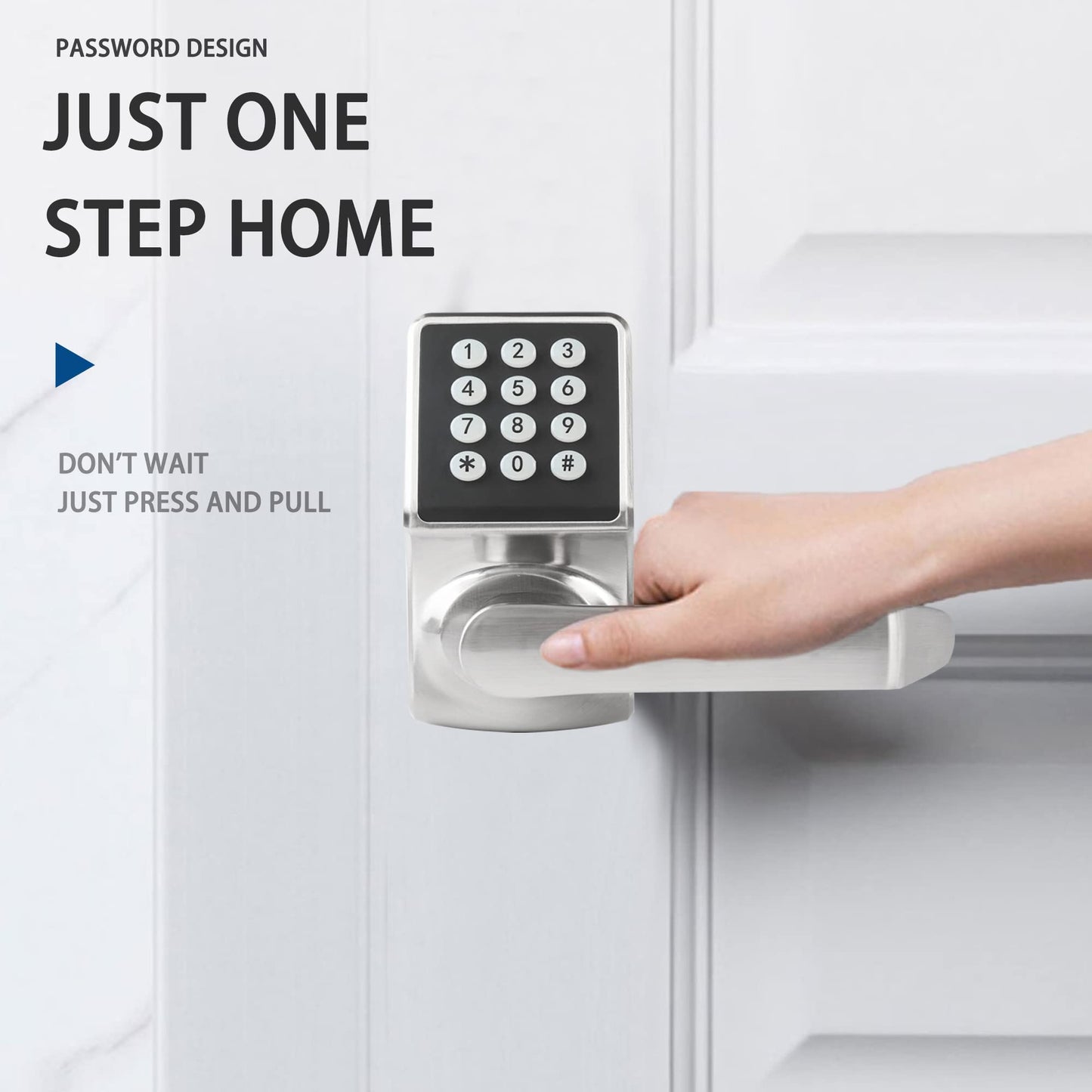 Keypad Door Lock with Handle, Digital Door Lock with Keypad Set,Keyless Entry Door Locks with Handle-IC Card and Anti-peep Password- Easy Installation for Home, Hotel-Matte Black-2PACK Set