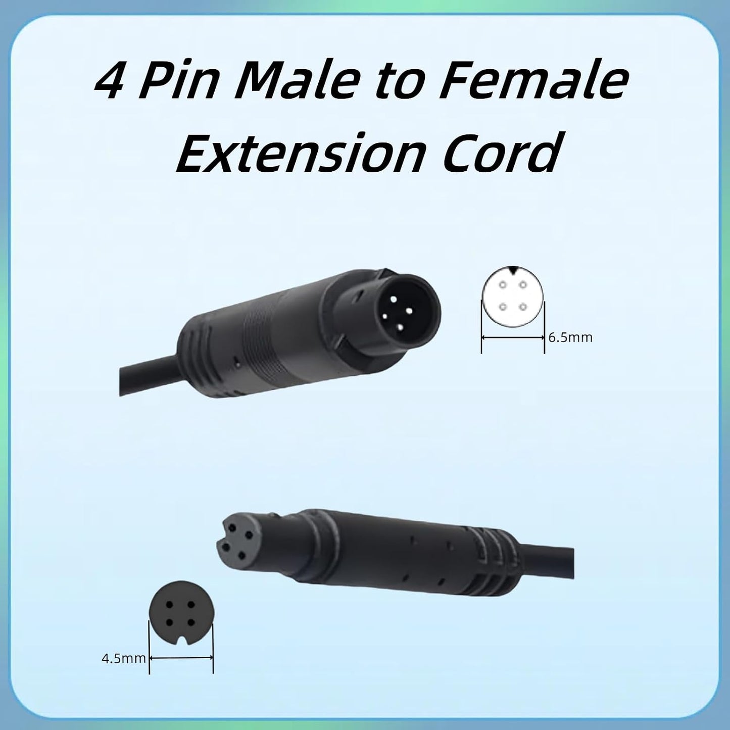 Epronic 4 19.68Ft 4PIN (4-pin 19.68ft), AHD1080P 720P Pin Dash Cam Rear View Backup Camera Male to Female Cable Reverse