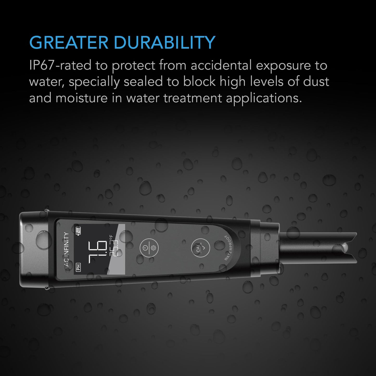 AC Infinity Hydroponic Meter PRO Kit, High Precision Digital pH Pen with ±0.01 pH Accuracy and Interchangeable Probe, All-in-One Temp Salinity EC TDS pH Meter, Water Hydroponic Gardens Aquariums Pools