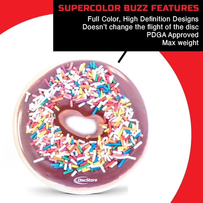 Discraft ESP Buzzz Supercolor Midrange Disc Golf Disc - Custom Design Discraft Discs - Straight Flying and Great for All Skill Levels - Free Mini Marker Included