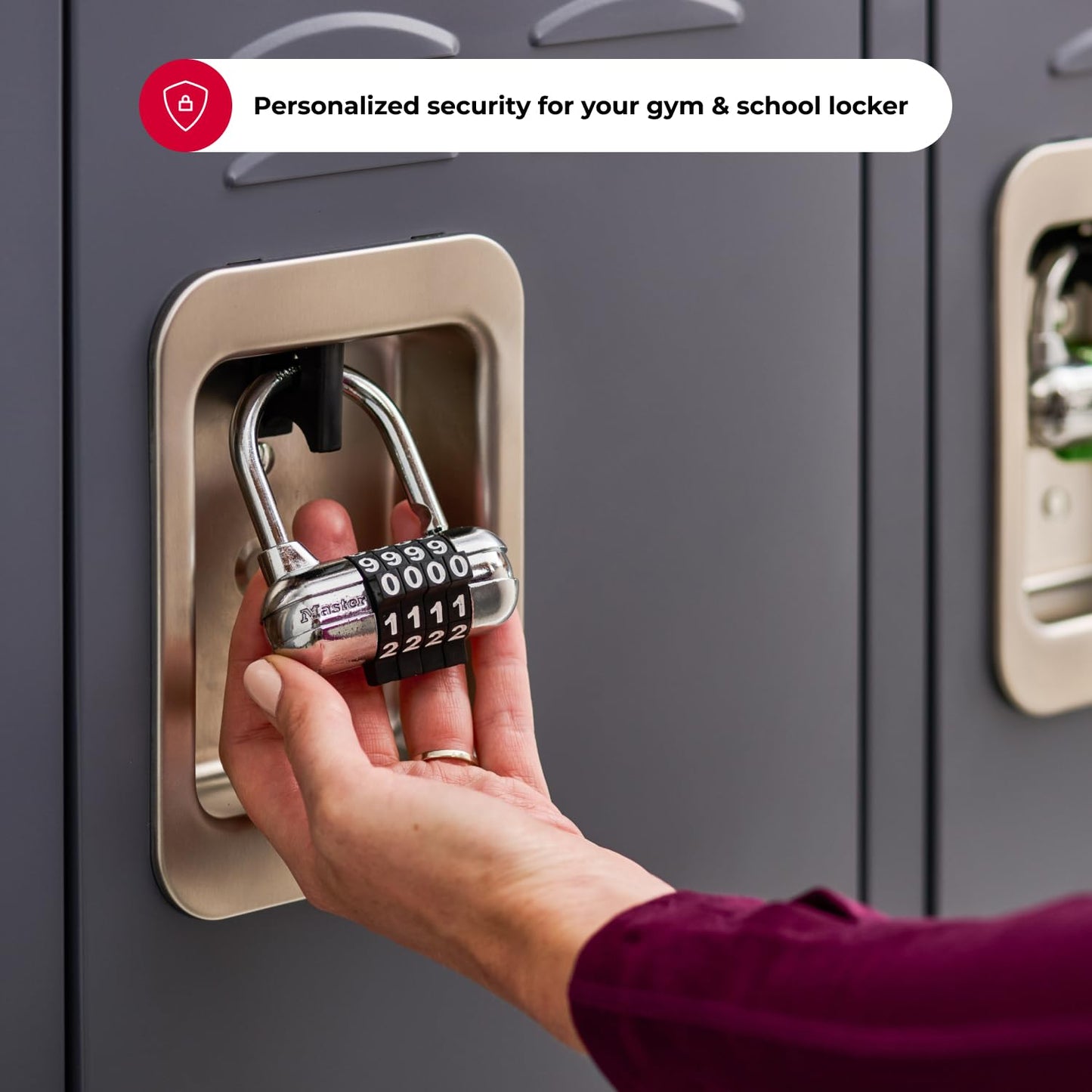 Master Lock Set Your Own Combination Padlock, Gym Locker Locks with Code for Securing Indoor Valuables, Color May Vary, ‎1523D