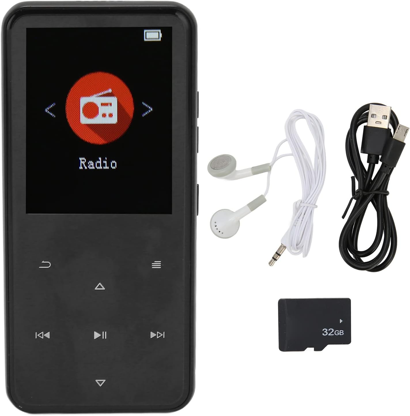 Vikye MP3 BT5.0 16GB 2.4 Inch MP3 Player, Music Player with Screen, Noise Reduction Player with Touch Support Expansion