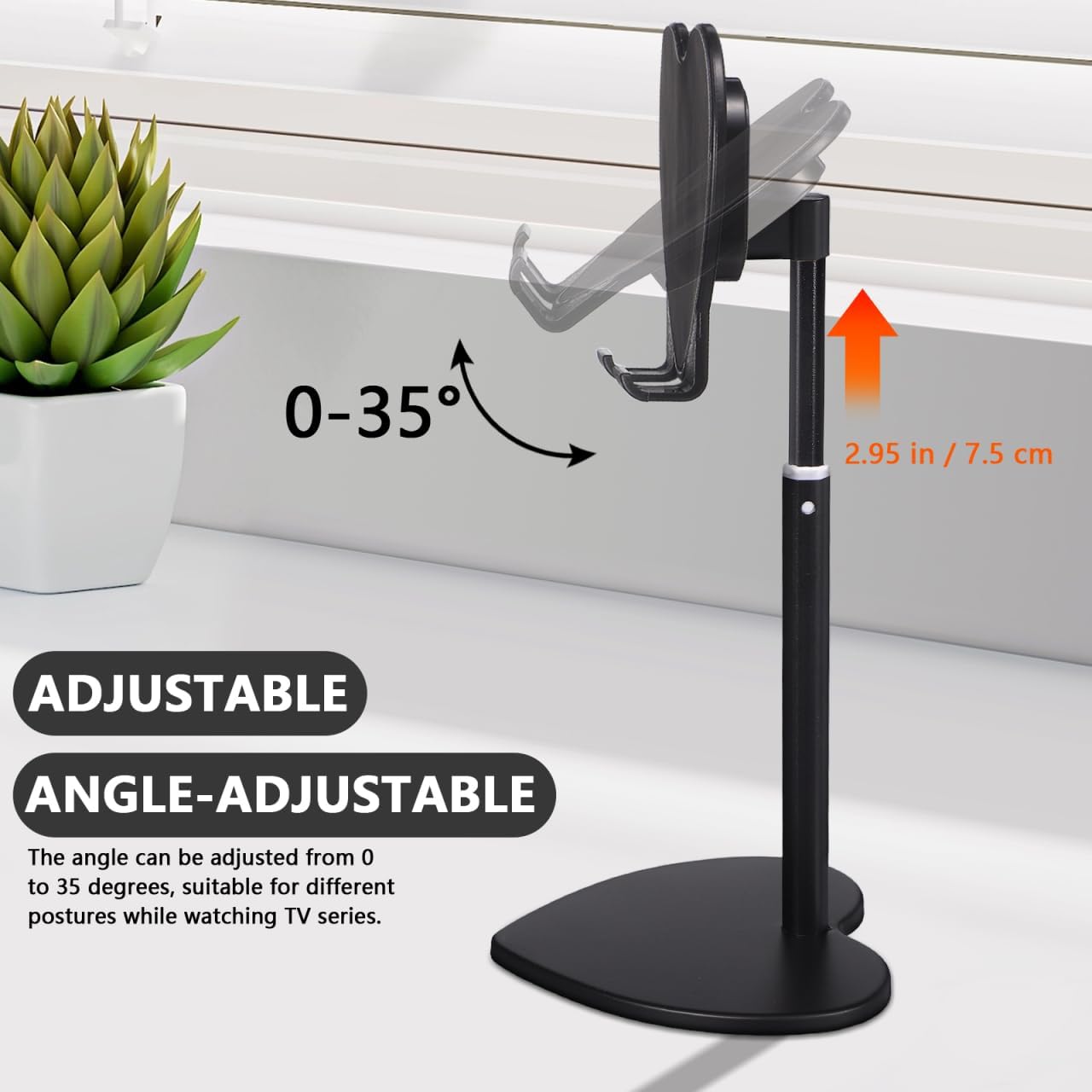 BESTOYARD 7.08 3.93 Inches Heart Shaped Desktop Tablet Stand, Valentine's Day Adjustable Metal Phone Holder for Desk