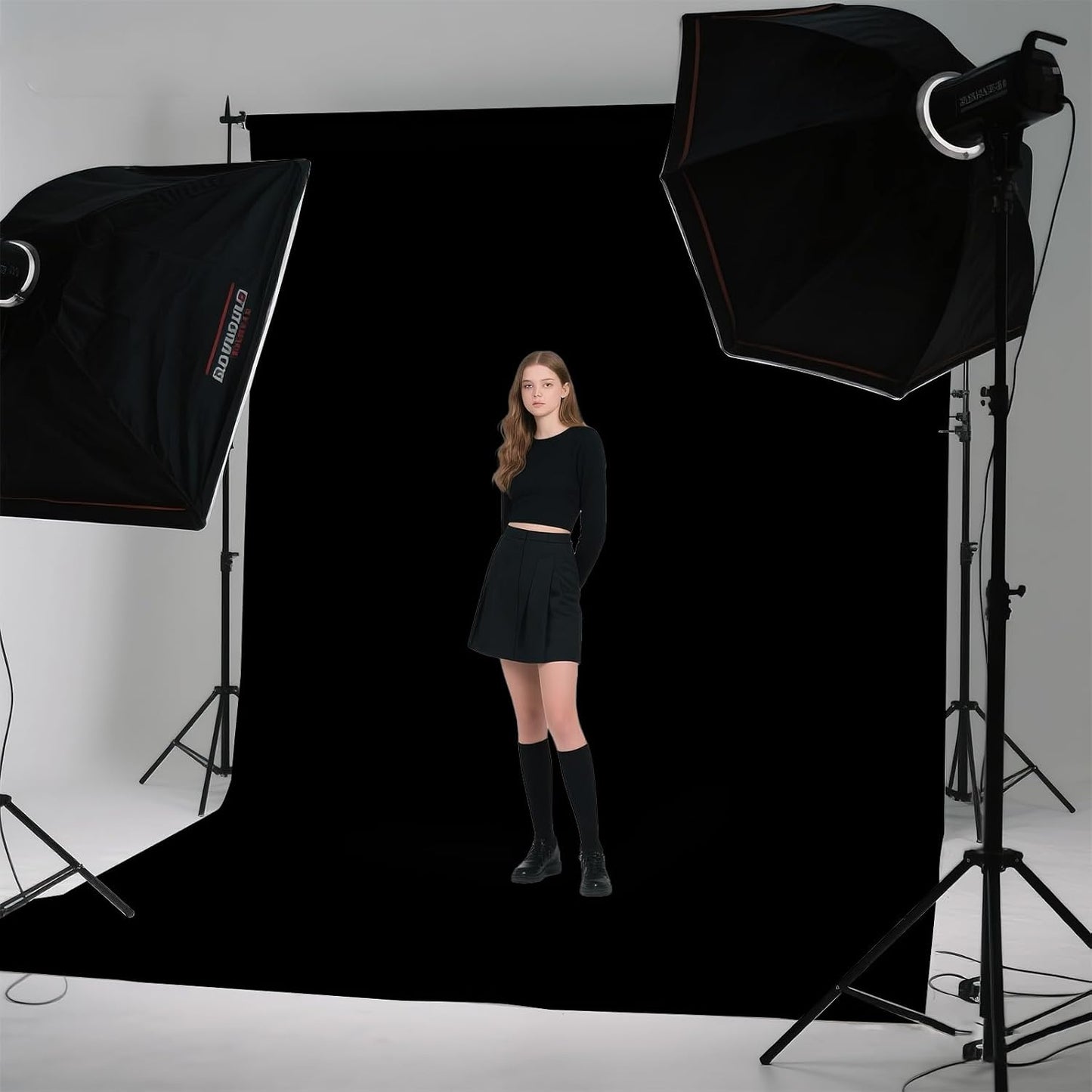 LYLYCTY 10x10FT Black Photo Backdrop for Photoshoot, Black Background for Portrait Product Party Photography Video Live