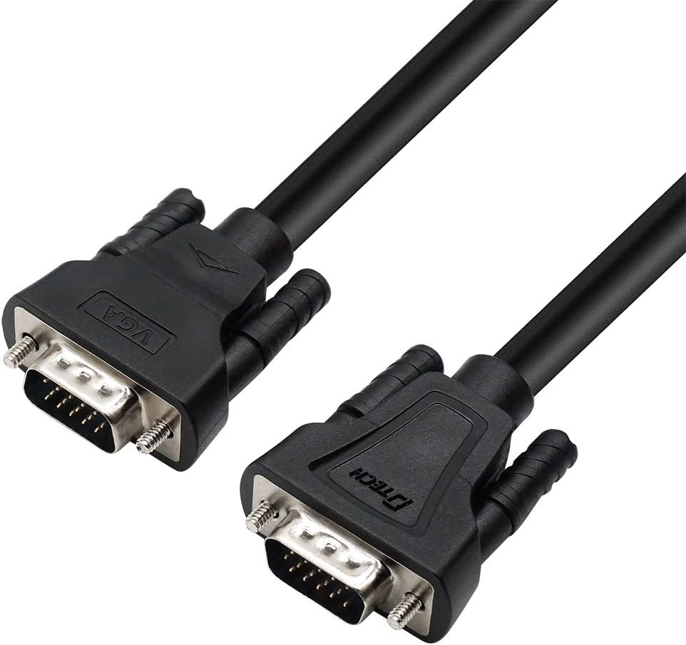 DTECH 3 1080p (1 Feet SVGA VGA Computer Monitor Cable Male to Male Supports High Resolution Meter, Black)