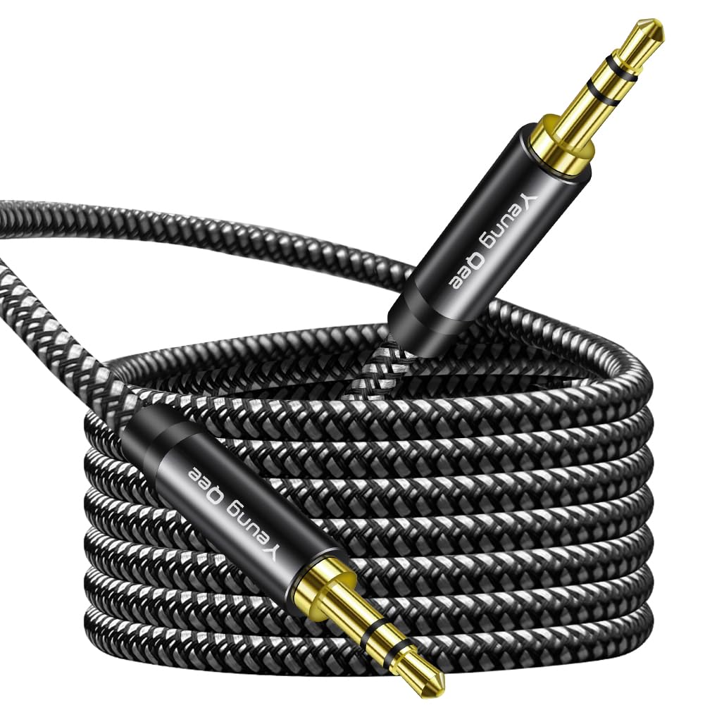 Yeung Qee 1.5ft, 3.5mm 3.5mm (1.5FT) Aux Cord Aux Cable - Nylon Braided Audio Cable Male to Male AUX Cord Compatible