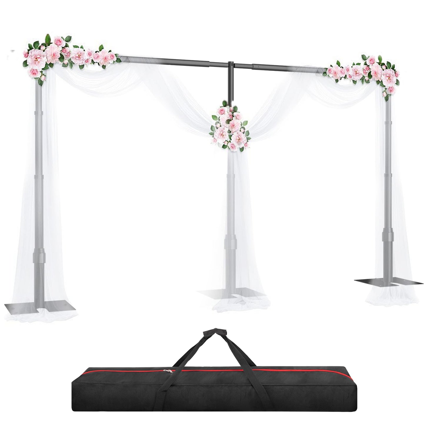 GLOSHOOTING Heavy Duty Backdrop Stand 10x20ft, Pipe and Drape Backdrop Stand Kit, Adjustable Metal Frame, Background Stand Backdrop for Wedding Birthday Party Decorations-Black