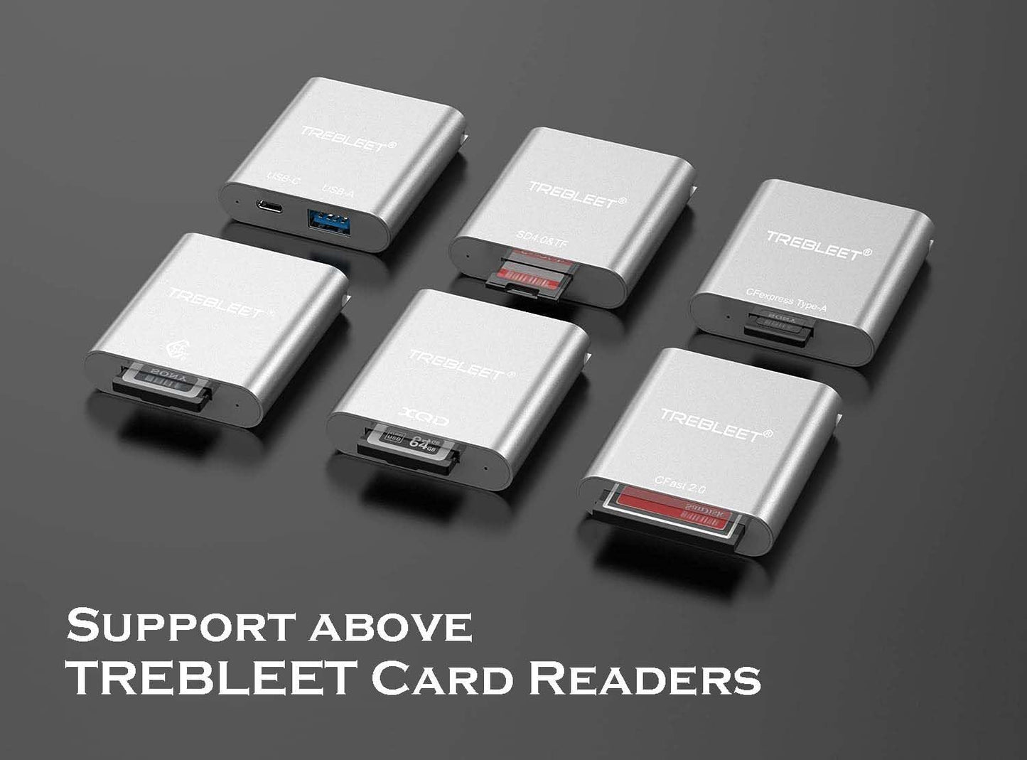 TREBLEET 4-Bay 3.2 2 10Gbps 2.0 Workflow Station - Professional Modular Card Reader Hub, USB Gen Docking Station