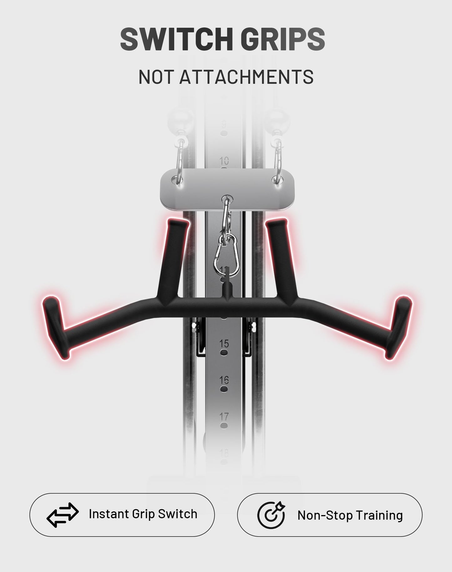 Mikolo 2-in-1 Lat Pulldown Bar, Narrow and Wide Grip Lat Pull Down Attachments for Home Gym,Neutral Grip Cable Machine Attachments for Back and Upper Body Training