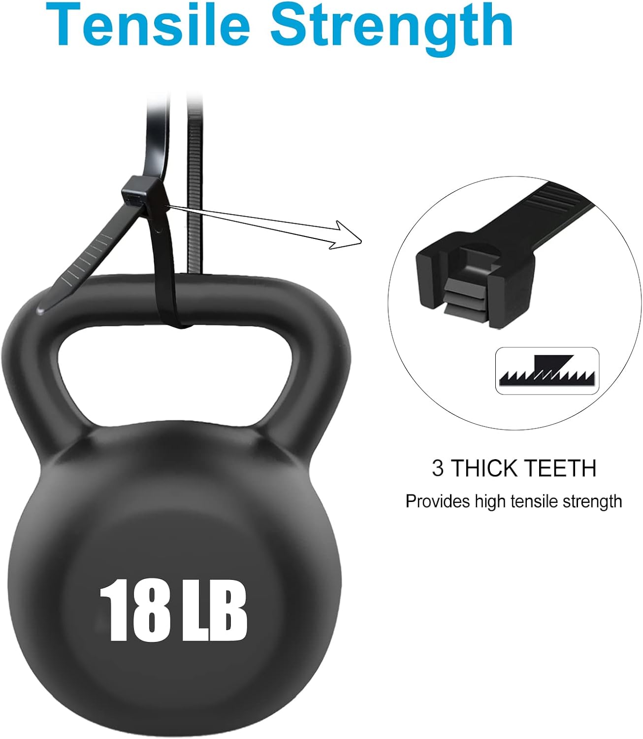 TANTTI 4 inch (200 Pack), 18 lb Zip Ties Small Zip Ties with Tensile Strength, Black, by Supply