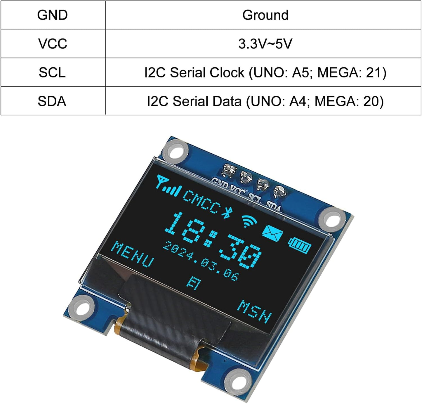 AITRIP 10 0.96 Inch I2C 12864 128x64 SSD1306 Pieces OLED IIC Display Module Pixel Mini Self-Luminous OLED Screen Board