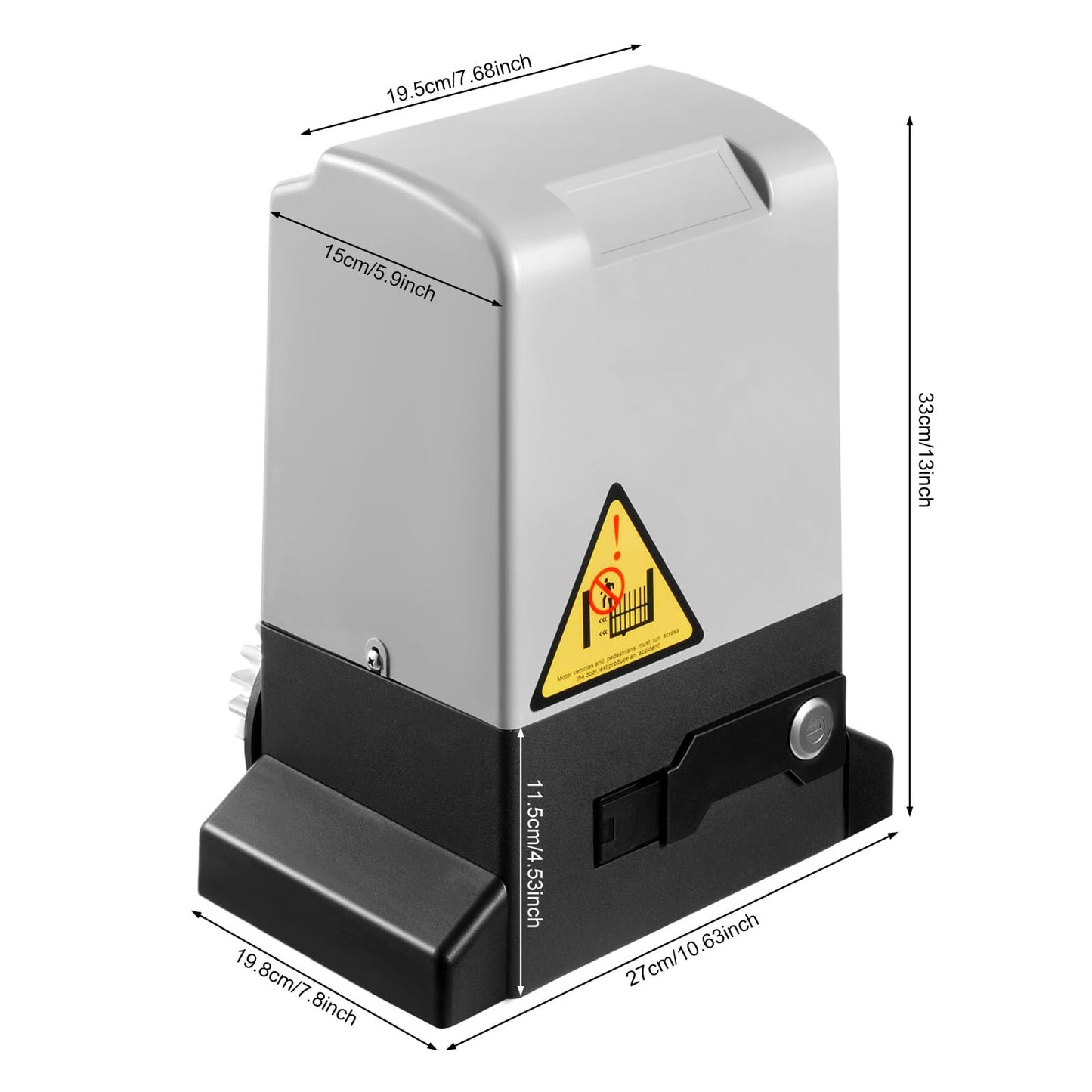 AKSDSGA 3968LBS Automatic Sliding Gate Opener with 2 Remote Controls, 750W Garage Door Motor Electric Gate Operator Hardware Kit for Sliding Doors Up to 39.3ft