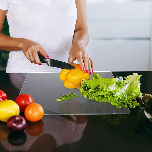 AZM Displays Clear Cutting Board - Non-Slip Design | 24" Wide x 18" Long for Kitchen Use