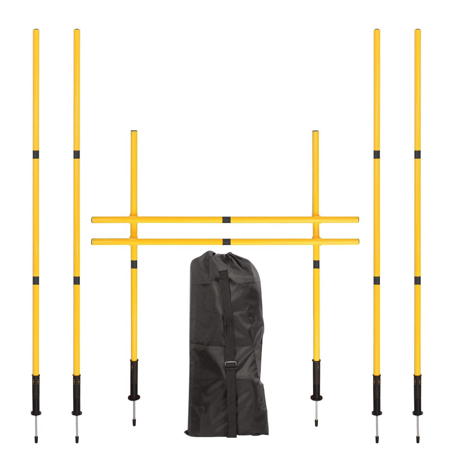 LTTGX Soccer Agility Training Poles Set: Football Speed Training Equipment with 6Soccer Agility Poles Adjustable Height Hurdles for Basketball Athletes Youth