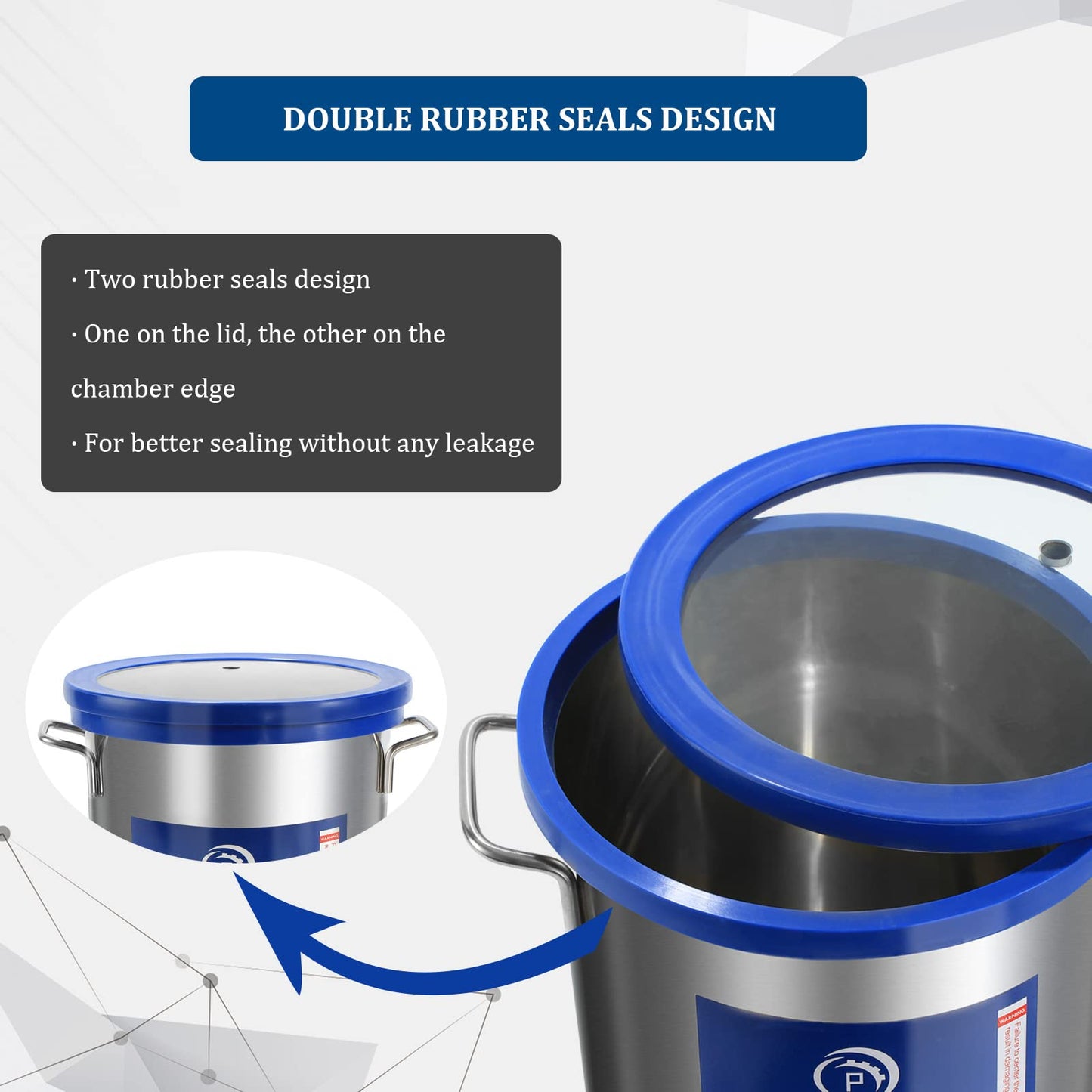 P PBAUTOS 9 Gallon Tempered Glass Vacuum Chamber with Two Rubber Seals, 33L Degassing Chamber Kit with 5 CFM 1/3HP Single Stage Vacuum Pump Without Oil, Perfect for Stabilizing Wood