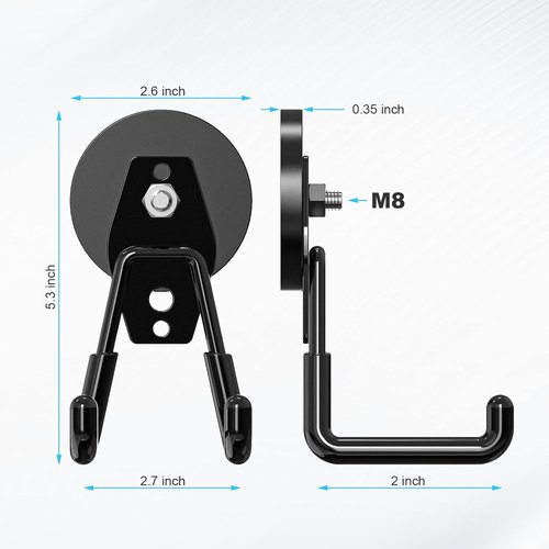 Heavy-Duty Magnetic Garage Hooks by [Brand Name] - Strong, Anti-Scratch Tool Holders | 2-Pack for Garage & Workshop Storage