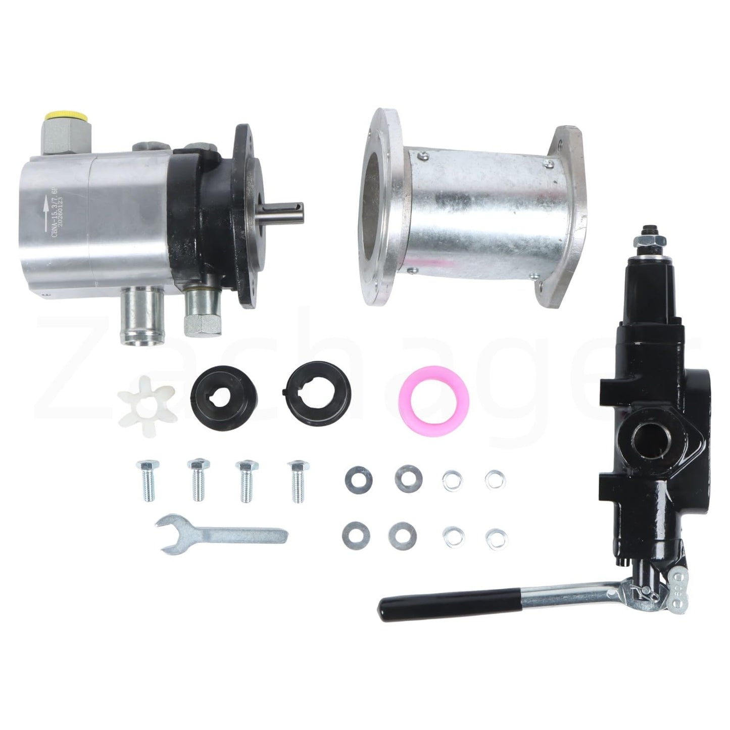 Zachager Hydraulic Log Splitter Pump Kit - 22 GPM 2-stage pump, coupler, mount and hardware - 3/4" NPT outlet, 3600RPM, 3000 PSI, for small engine log splitters