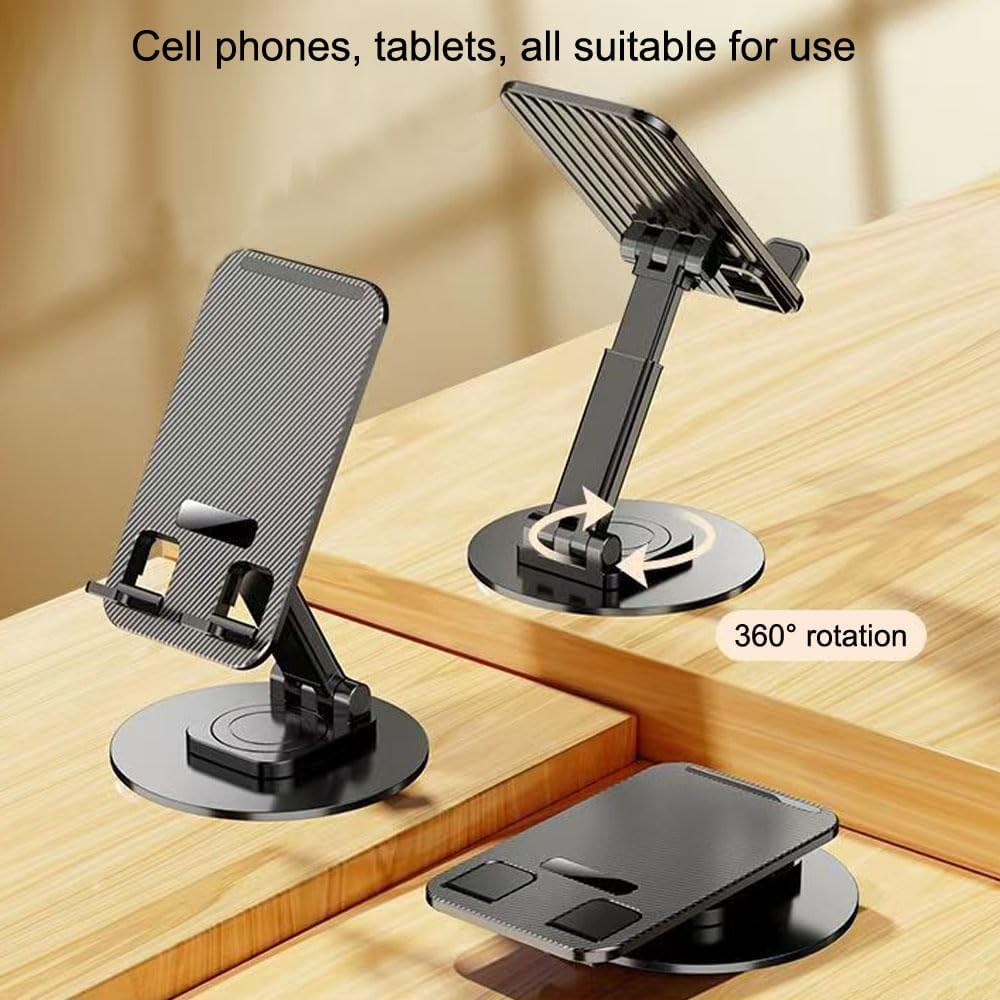 ANRACHEL 2 Pack,Angle Cell Phone Stand Height Adjustable Cell Phone Holder for Desk,Foldable Desktop Phone Holder