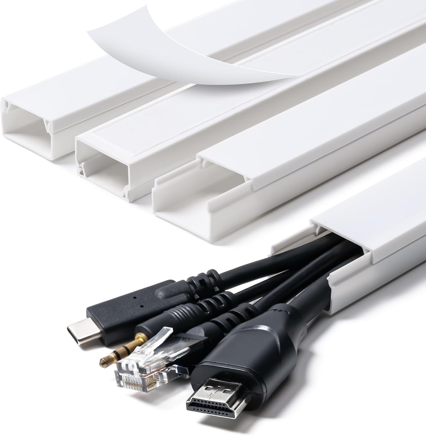CADONO 58in 4X L14.5 W0.96 H0.58in, Cord Hider, Cable Hider, Cord Covers for Wires on Wall, Paintable Cable Cover